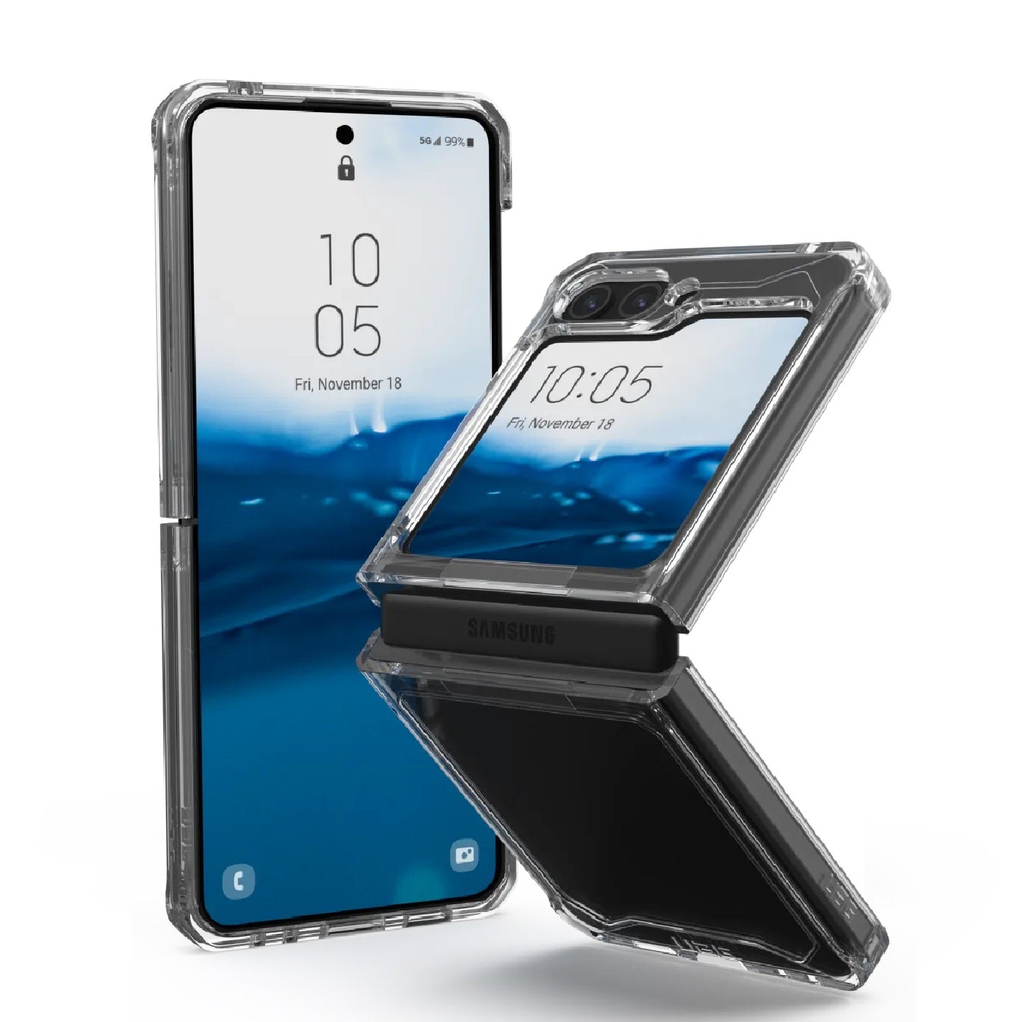 UAG Plyo Samsung Galaxy Z Flip5 5G (6.7') Rugged Case - Ice (214357114343), DROP+ Military Standard, Raised Screen Surround, 10 Years Warranty