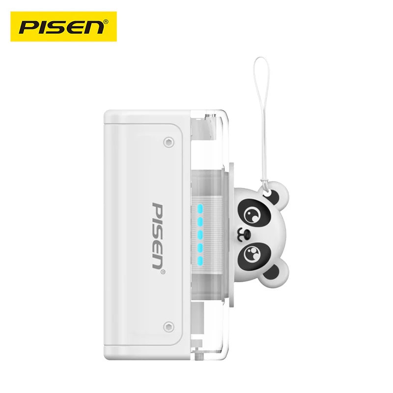 Pisen 2-in-1 Wall Charger & Tiny 5K (5000mAh) Portable Power Bank - White, Supports 22.5W PD, CCC Certified, 1xUSB-A, 1xUSB-C, 2 Years Warranty