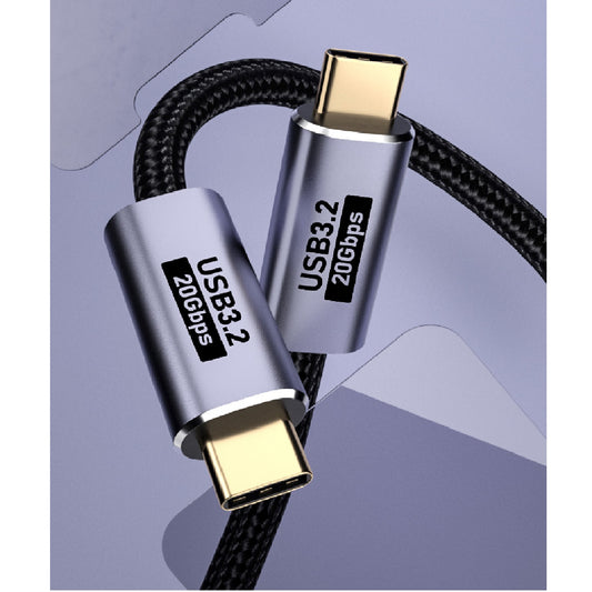 USP BoostUp Cafule Braided USB-C to USB-C (3.2 Gen 2x2) Charge & Video Cable (1M) - Black, 5A/100W PD, 20Gbps, 8K/60Hz, 2 Years Warranty