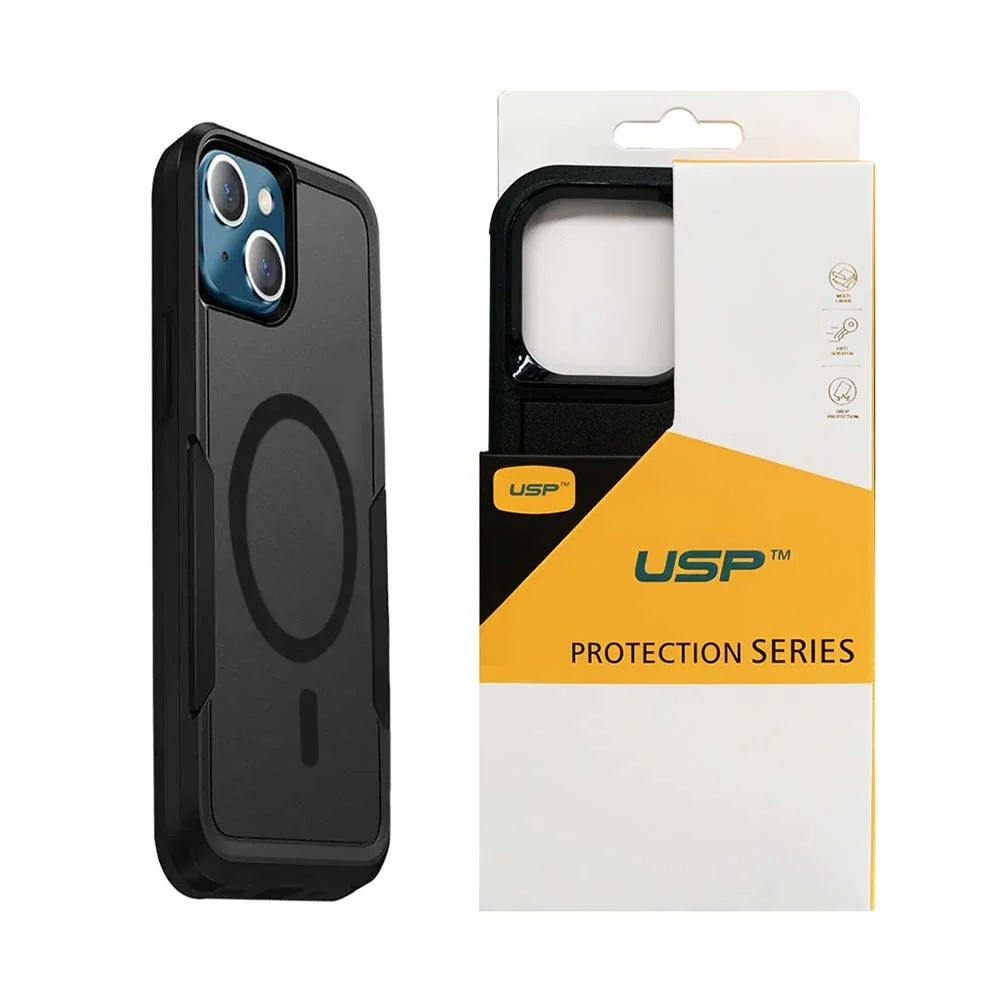 USP Rugged Apple iPhone 16 Pro Max (6.9') Armor Light Case with MagSafe Black - Built-in magnets, Drop Protection, Raised Edges, 3 Years Warranty