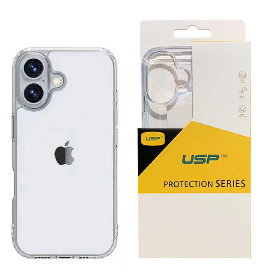 USP Apple iPhone 16 Plus (6.7') Clear Rock Shockproof Case -  Ultra-thin, Lightweight, Non-slip, Crystal Clear,Strong & Durable,10 Years Warranty