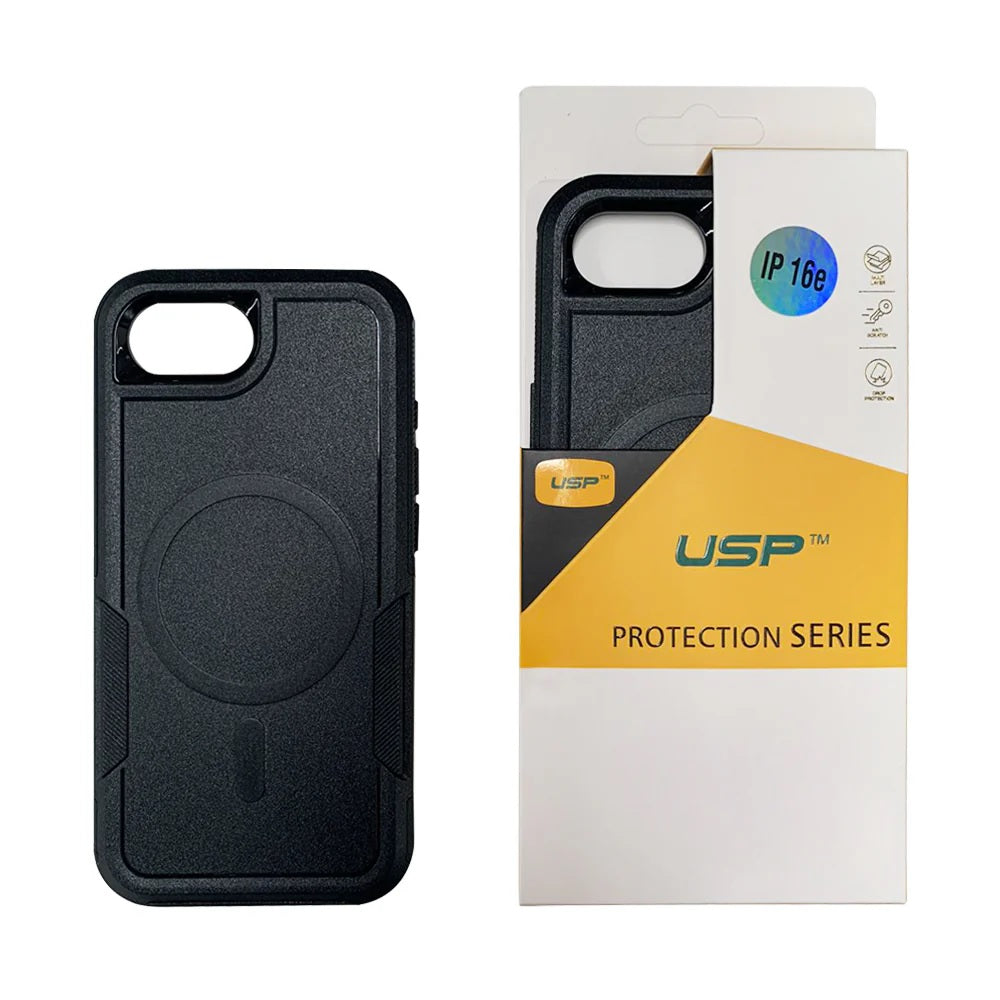 USP Apple iPhone 17e / iPhone 16e (6.1') Armor Light Case with MagSafe Black - Built-in magnets, Drop Protection, Raised Edges, 3 Years Warranty