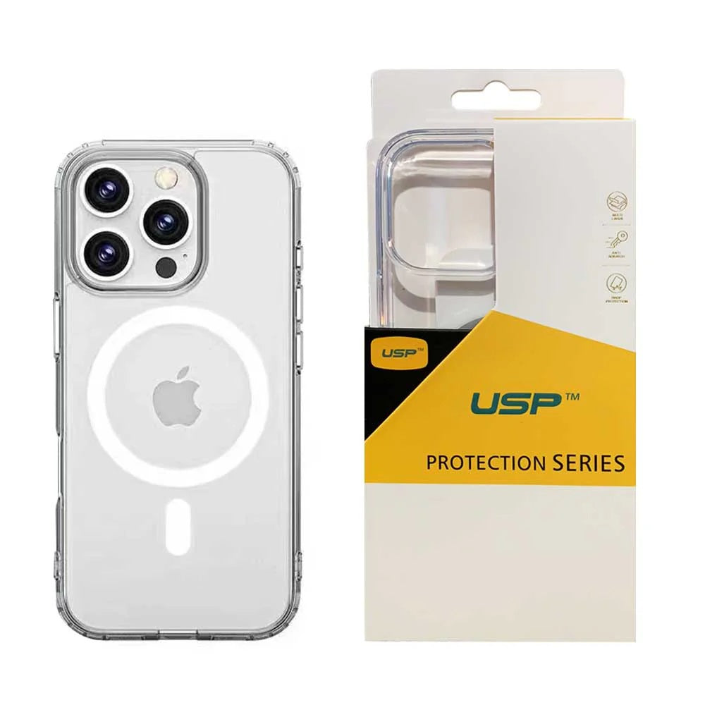 USP Apple iPhone 17 Pro Max (6.9') Clear Rock Shockproof Case with MagSafe - Ultra-thin, Lightweight, Non-slip, Crystal Clear, 10 Years Warranty