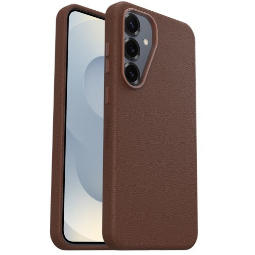 OtterBox Symmetry Cactus Leather Samsung Galaxy S25+ 5G (6.7') Case Rich Adobe (Brown) - (77-97448), DROP+ 3X Military Standard, 7 Years Warranty