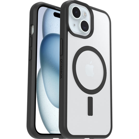 OtterBox React MagSafe Apple iPhone 17e / iPhone 16e / iPhone 15 / iPhone 14 / iPhone 13 (6.1') Case Black Crystal (Clear/Black) ,7 Years Warranty, 77-98203