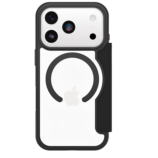 OtterBox React Folio MagSafe Apple iPhone 17 Pro Max (6.9') Case Black Crystal (Clear/Black) - (77-98589), DROP+ Military Standard, 7 Years Warranty