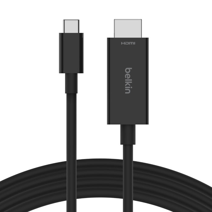 Belkin Connect USB-C to HDMI Cable (2M) - Black (AVC012bt2MBK), 8K at 60Hz and 4K at 120Khz, Supports (HDR10+), Plug and Play, 2 Years Warranty