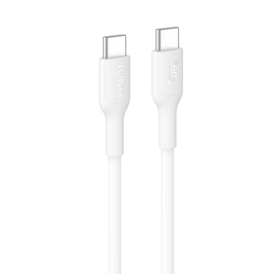 Belkin BoostCharge USB-C to USB-C Cable (0.15M) - White(CAB023fq0MWH), 3A/60W, 480Mbps, 300K+ Bends, Apple, Samsung, USB-IF Certified,2 Years Warranty