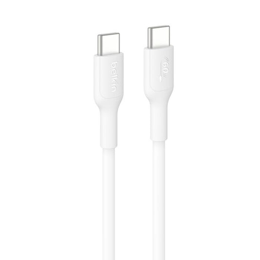 Belkin BoostCharge USB-C to USB-C Cable (1M) - White (CAB023fq1MWH), 3A/60W, 480Mbps, 300K+ Bends, Apple, Samsung, USB-IF Certified, 2 Years Warranty