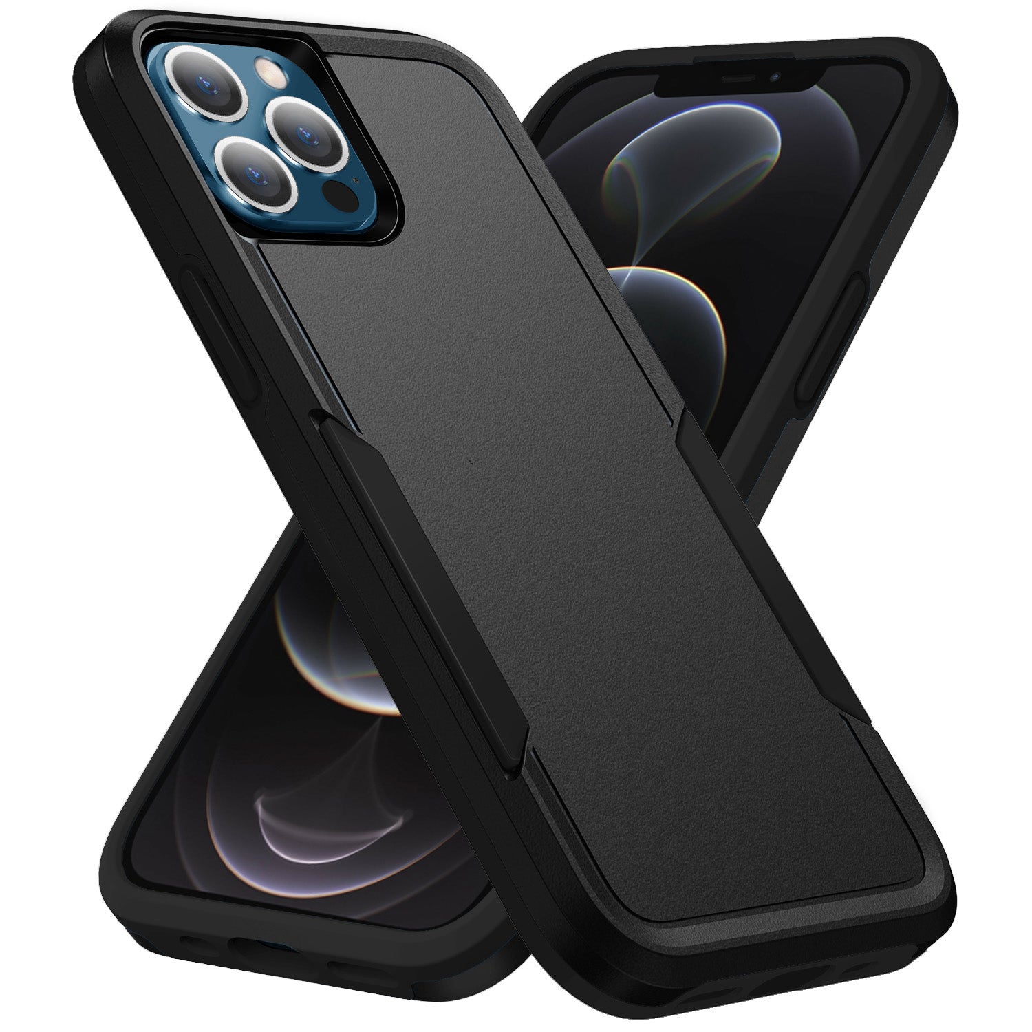 Phonix Rugged Apple iPhone 12 Pro Max (6.7') Armor Light Case Black - No-Slip, Sleek, Drop-Protection, Strong & Durable, 3 Years Warranty, CBALC127B