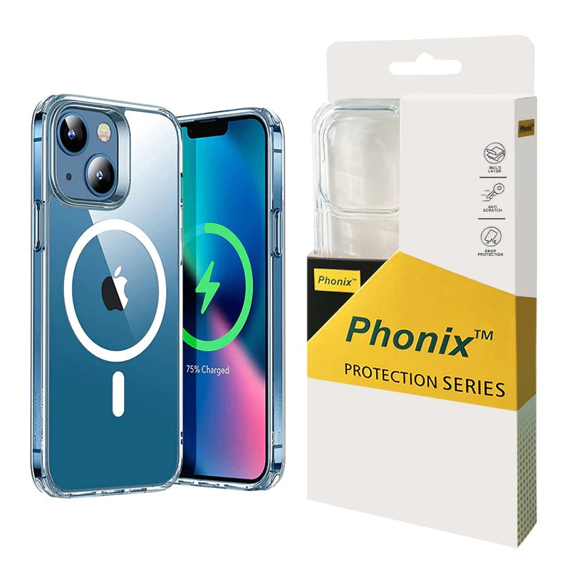 Phonix Apple iPhone 14 Pro Max (6.7') Clear Rock Shockproof Case With MagSafe - Ultra-thin, Lightweight, Non-slip, Crystal Clear, 10 Years Warranty