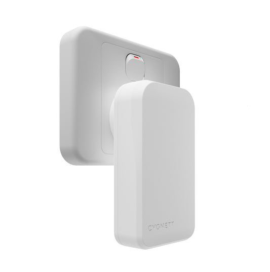 Cygnett ChargePlus 65W Dual Port GaN Slim Wall Charger - White (CY5488PDWCH), 2x USB-C, Portable & Lightweight, Laptop Charger, 2 Years Warranty