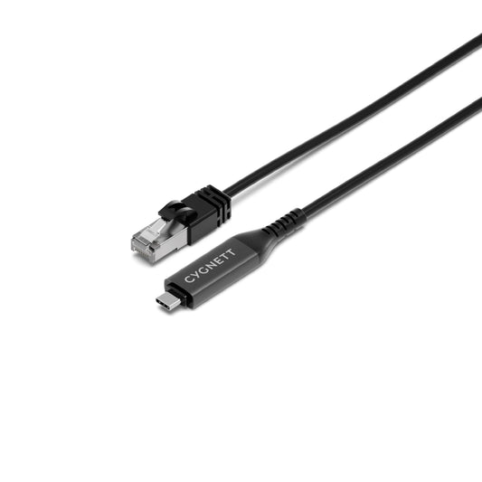 Cygnett Unite USB-C to RJ45 Gigabit Ethernet Cable 1m - Black (CY5505PCCCE), 1Gbps, USB 3.2 Gen 1, USB 2.0, Universal Compatibility, 2 Years Warranty