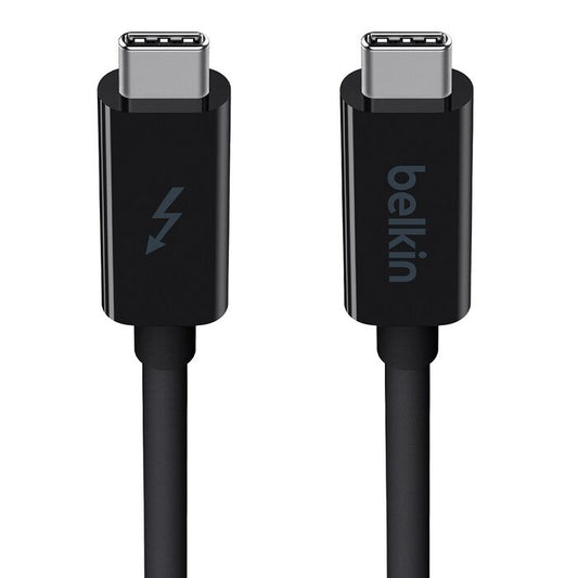Belkin Thunderbolt 3 Cable USB-C to USB-C (1M) - Black (F2CD081ds1M-BLK ), 60W PD, 20Gbps, 4K/Ultra-HD, Thunderbolt Certified, 2 Years Warranty