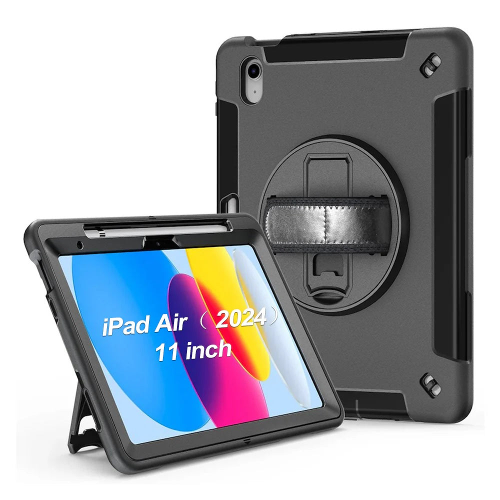 USP Rugged Apple iPad Air (11') (M4/M3/M2) (8th/7th/6th Gen)/ iPad Air (10.9') (5th/4th Gen)/ iPad Pro (11')(4th-1st Gen) Case Black -3 Years Warranty, HDIPADAIR11