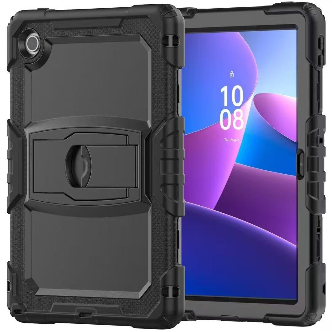 USP Rugged Lenovo Tab 10.1' Case Black - Built-in-Kickstand, Hand & Shoulder Strap, DropProof, Shock Resistance, 3 Years Warranty