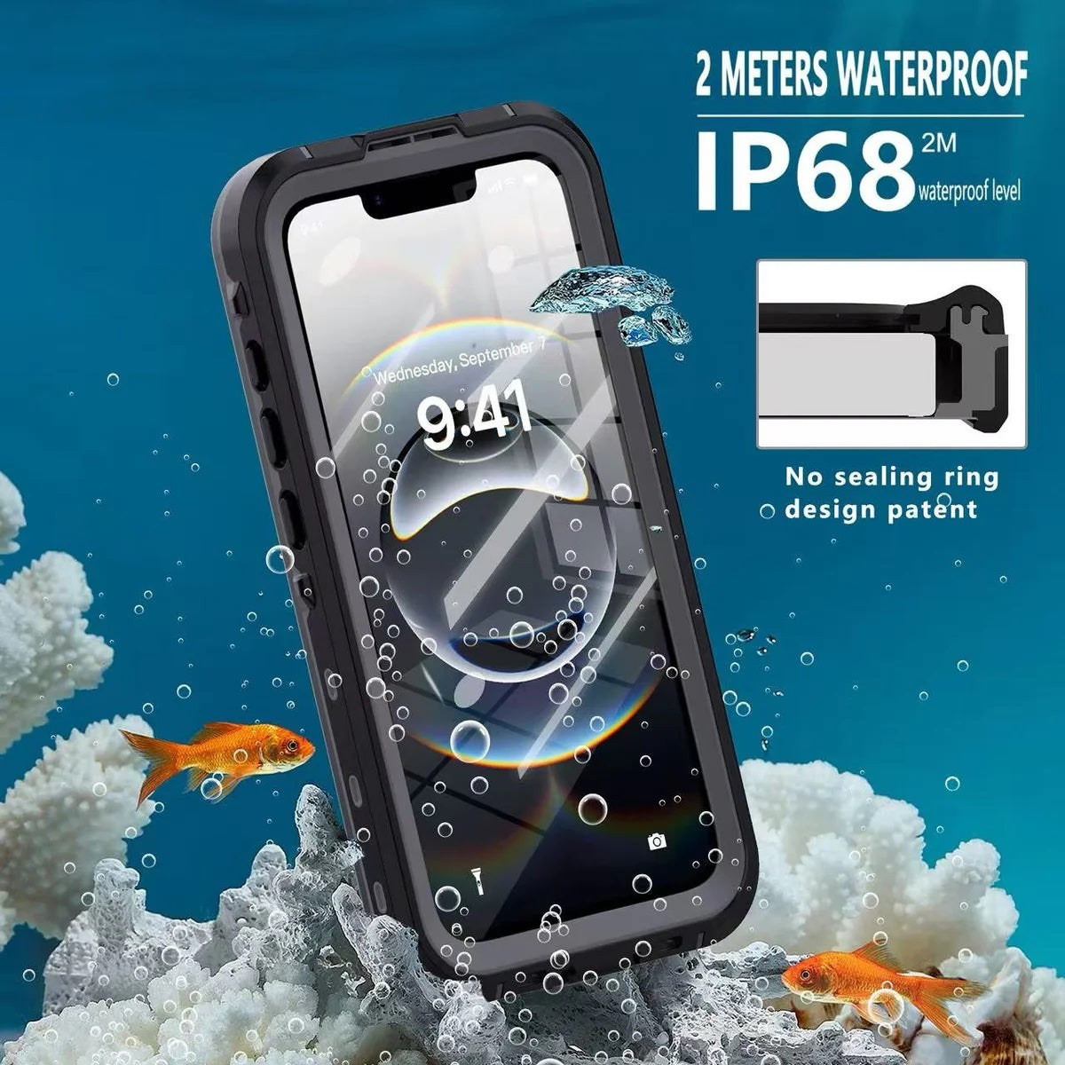 USP Apple iPhone SE (3rd & 2nd Gen) and iPhone 8/7 Waterproof Case - Black, Military-Grade, Shockproof, Scratch Resistant, Durable, 3 Years Warranty, HDTWPISE78