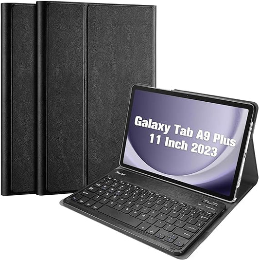 USP Samsung Galaxy Tab A9+ (11') Keyboard with Case Black - Ultra-Slim, Lightweight, Auto Wake/Sleep Function, PU Leather, 3 Years Warrant, KBCBA9PLUS