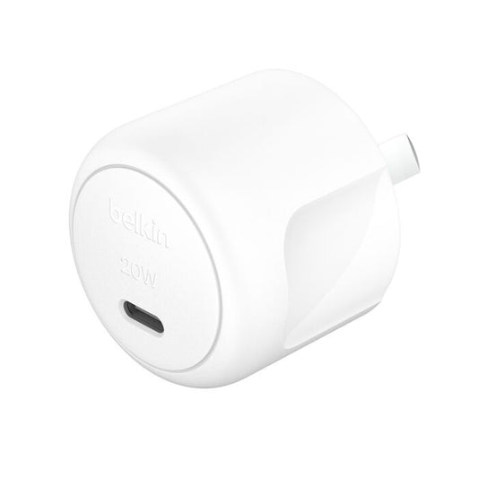 Belkin BoostCharge Compact 20W USB-C (PD 3.1) Wall Charger - White (WCA009auW), Compact & Travel-Ready, CEW $2,500, 2 Years Warranty, WCA009auWH
