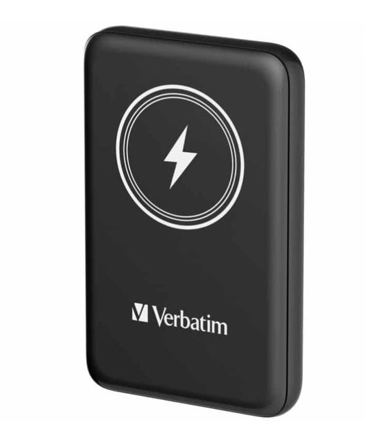 Verbatim Power Pack 10,000 mAh PD 3.0, 22.5w, embedded cables USB-C, Lightning Cables, USB-A Ports - Charge 4 devices at once, LED display Black, 66972