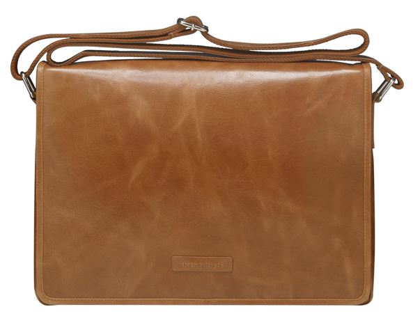 HP Marselisborg 14' Leather Messenger Business Laptop Bag Handcrafted Golden Tan Briefcase Durable Adjustable Shoulder Strap Fits 14' 13.3' 12' Notebook, BG14GT001490