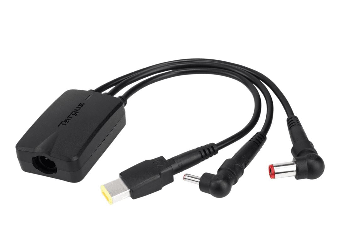 Targus 3-Way Active DC Charging Cable 3 Pin - Accommodates up to 3 different Power Tips/SecureFix clips for Semi-Permanent (LS), ACC1009AUX