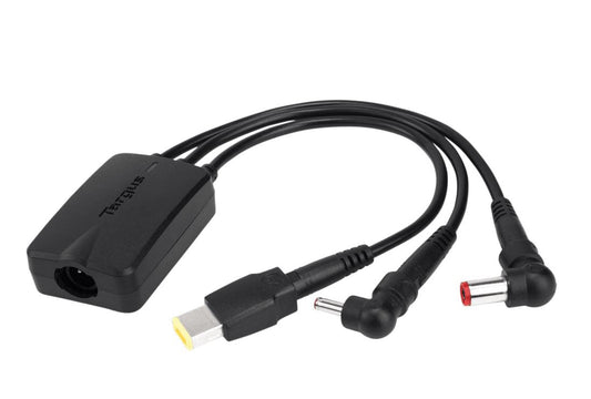 Targus 3-Way Active DC Charging Cable 3 Pin - Accommodates up to 3 different Power Tips/SecureFix clips for Semi-Permanent (LS), ACC1009AUX