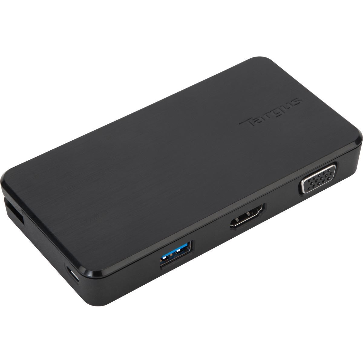 Targus USB 3.0 & USB-C Dual Travel Dock Connects 2 monitors, 1x HDMI 1x VGA, Supports Projectors and HDTVs, PCs, Macs, and Android Devices, DSU100US