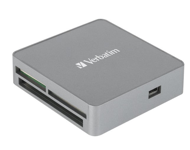 Verbatim USB 2.0 All- in-1 Card Reader / Hub including SD, SDHC, SDXC, microSD, microSDHC, microSDXC, CF-1, Memory Stick, and MS-Pro Duo, 65676