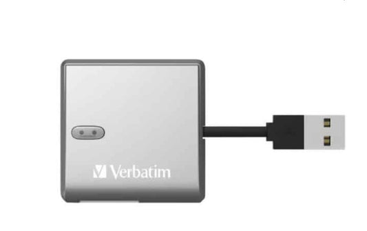Verbatim USB 2.0 All- in-1 Card Reader Compact - including SD, SDHC, SDXC, microSD, microSDHC, microSDXC, CF-1, Memory Stick, xD and MS-Pro/Duo, 65677