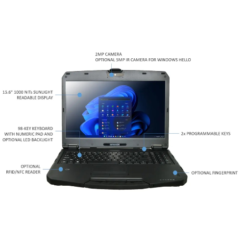 DURABOOK S15, 15' FHD, Intel Core i5-1235U, Windows 11, 16GB RAM, 1TB PCIe SSD,Wi-Fi 6E, Bluetooth v5.3, - 1000 NIT DAYLIGHT , 3 year Warranty, S5G1Q431HAXX