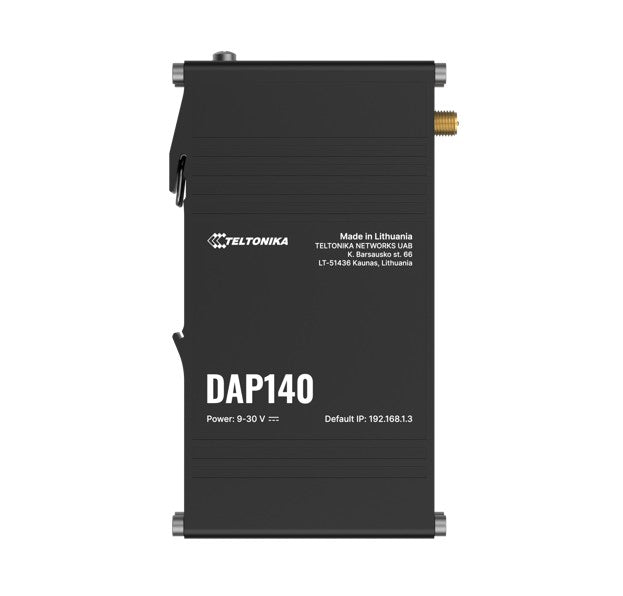 Teltonika DAP140 Industrial Wireless Access Point with Mesh Wi-Fi & Fast Roaming, 2 x 10/100 RJ45, Dual LAN & Passive PoE-In, DIN RAIL, PSU excluded., DAP140000000