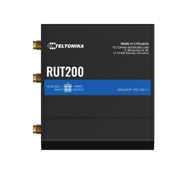 Teltonika RUT200 Industrial Cellular Router, WAN Failover, Compact and Reliable Industrial 4G LTE Router/Firewall, PSU included, RUT200014000