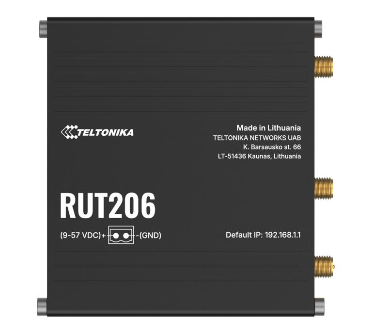 Teltonika RUT206 Industrial 4G Router, Cat 4, RS232 & RS485 for serial communication, 2-PIN POWER INPUT, Active and Passive PoE inputs, RUT206010000