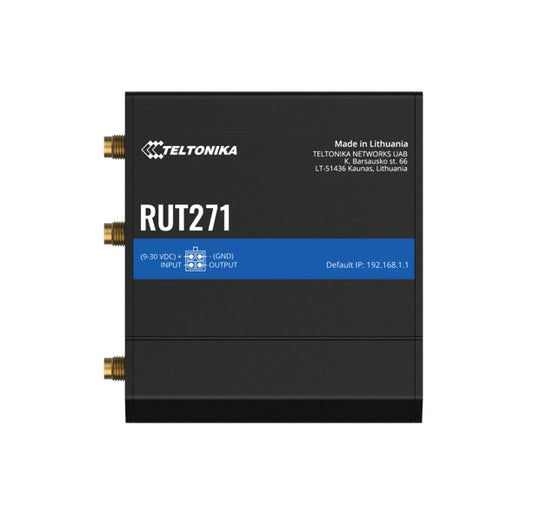 Teltonika RUT271 Redcap 5G Router, Instant LTE Failover, Backward Compatible with 4G LTE Cat 4, Low Latency, High Capacity, PSU included, RUT271002000
