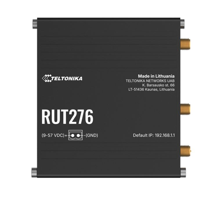 Teltonika RUT276 Compact Redcap 5G Router, Built-in RS232/RS485,2 x SIM Slots, 2 x RJ45 ports, 10/100 Mbps, PSU Excluded, RUT276000000