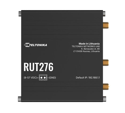 Teltonika RUT276 Compact Redcap 5G Router, Built-in RS232/RS485,2 x SIM Slots, 2 x RJ45 ports, 10/100 Mbps, PSU Excluded, RUT276000000
