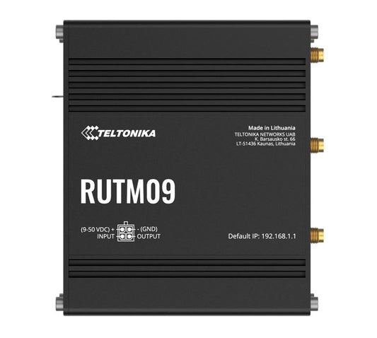 Teltonika RUTM09 wireless 4G LTE, 2 SIM cards, 4 x RJ45 ports, 10/100/1000 Mbps, PSU included, RUTM09000300