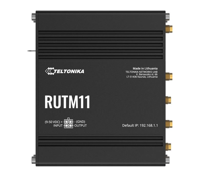 Teltonika RUTM11 Industrial 4G LTE Dual-band Wi-Fi, 4 x Gigabit RJ45 ports, USB, and up to 128 tag/port-based VLANs, PSU included, RUTM11000300