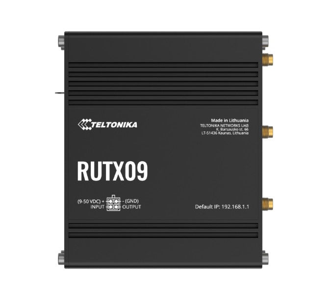 Teltonika RUTX09 Industrial Cellular Router, 4G LTE CAT 6, Dual SIM, Instant LTE Failover, Gigabit Ethernet, PSU included, RUTX09000300/RUTX09200300