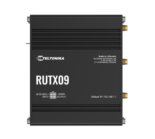 Teltonika RUTX09 Industrial Cellular Router, 4G LTE CAT 6, Dual SIM, Instant LTE Failover, Gigabit Ethernet, PSU included, RUTX09000300/RUTX09200300