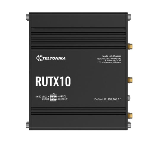 Teltonika RUTX10 Professional Ethernet Router, Industrial Ethernet Router/VPN/Firewall (NO-LTE) with Dual Band WiFi 5 802.11ac, PSU included, RUTX10000400