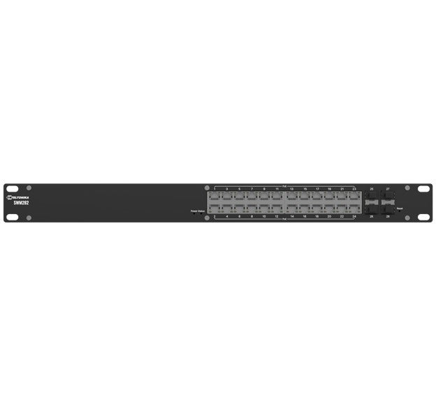 Teltonika SWM282 PoE+ managed switch, 24 PoE+ ports with up to 30W per port, 10/100/1000 Mbps, 4 SFP ports, 2 years of Free RMS Management, SWM282000000/SWM282000001