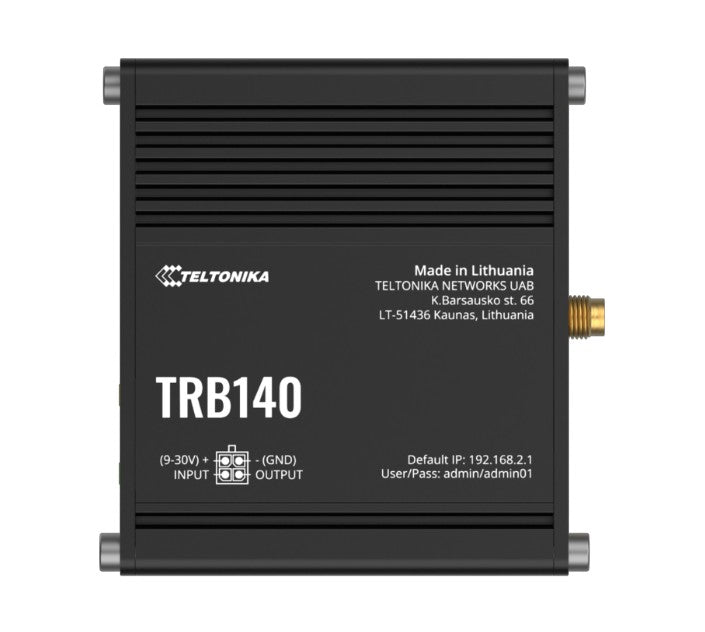 Teltonika TRB140 Industrial Rugged LTE Gateway, 4G/LTE (Cat 4), Compatible with Industrial DNP3 & Modbus Communication Protocols, PSU included, TRB140107000