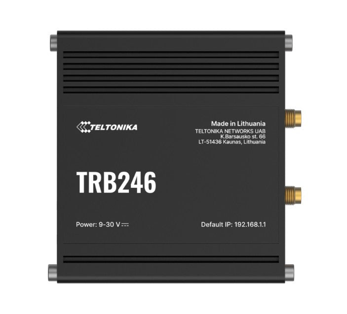 Teltonika TRB246 Industrial IoT Gateway, 4G/LTE(Cat 4), Dual SIM, Auto-Failover, Backup WAN, Supports DNP3, DLMS, Modbus, PSU excluded, TRB246100300