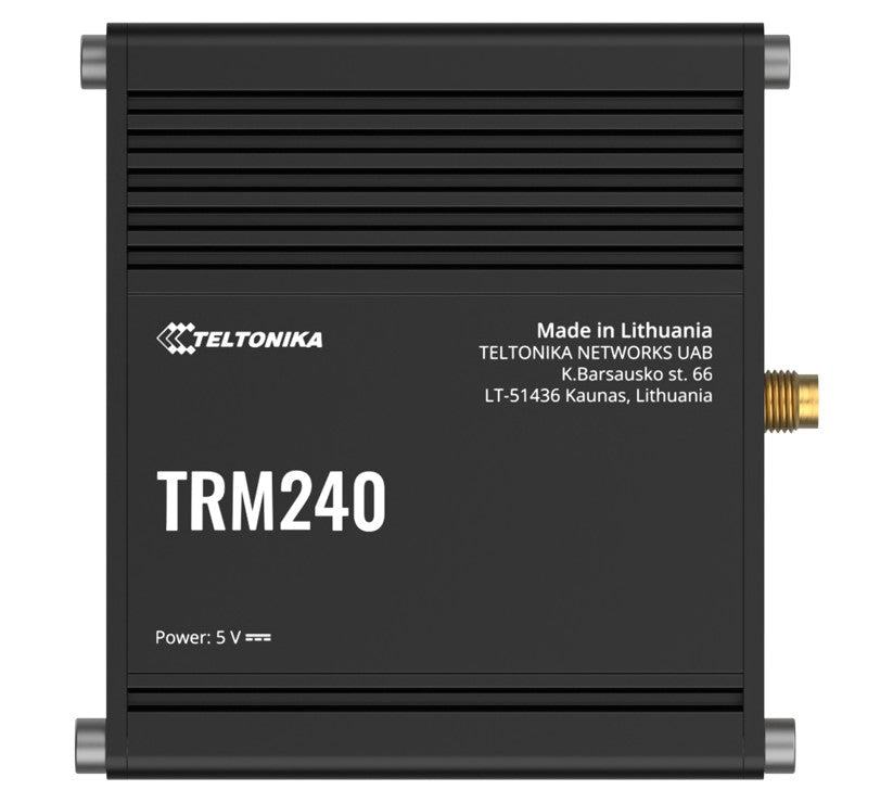 Teltonika TRM240 Industrial Cellular Modem, 4G/LTE (Cat 1), USB LTE Cat 1 Modem with a Rugged Housing and External Antenna Connector, PSU excluded, TRM240100000