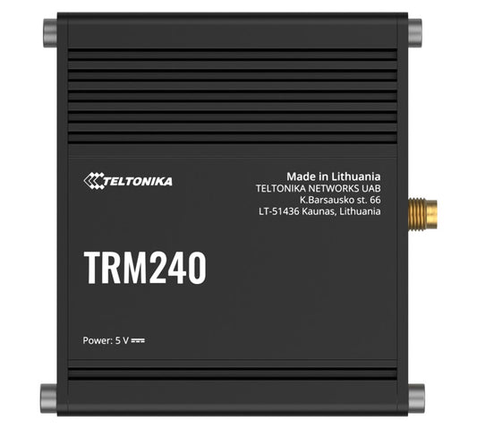 Teltonika TRM240 Industrial Cellular Modem, 4G/LTE (Cat 1), USB LTE Cat 1 Modem with a Rugged Housing and External Antenna Connector, PSU excluded, TRM240100000