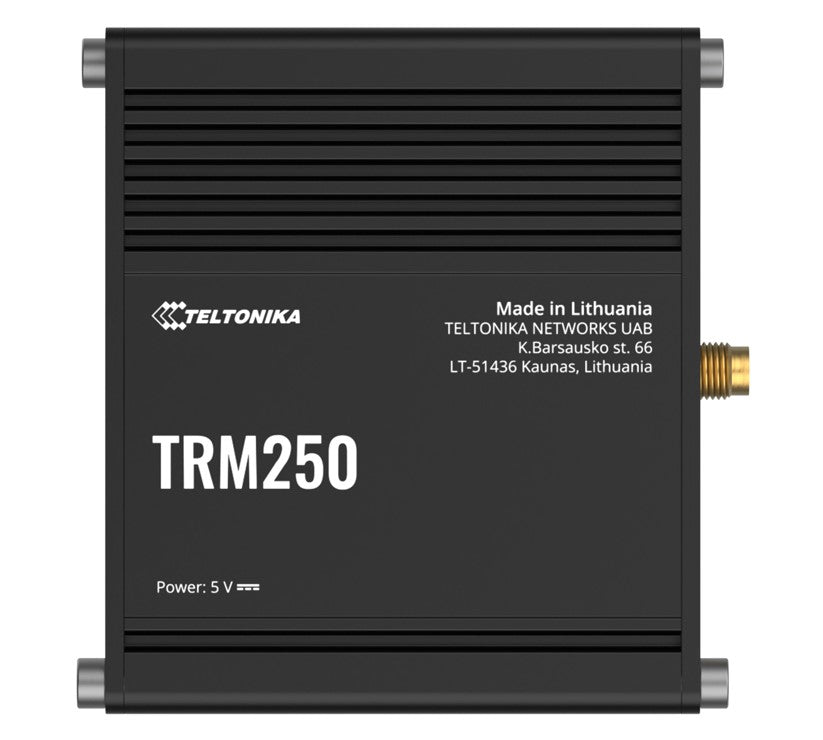 Teltonika TRM250 Industrial Cellular Modem, 4G/LTE (Cat M1), NB-IoT, Small Size, USB Interface for Internet Access, External Antenna, PSU excluded, TRM250000000