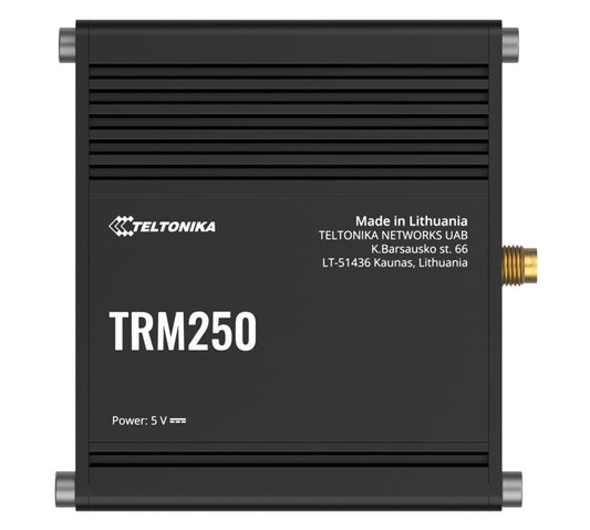 Teltonika TRM250 Industrial Cellular Modem, 4G/LTE (Cat M1), NB-IoT, Small Size, USB Interface for Internet Access, External Antenna, PSU excluded, TRM250000000