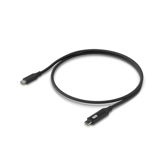 Ubiquiti USB-C Cable with Charge Display,Length 0.3M, Black, Braided Power & Data Cable With A Double-sided Charge Display,100W Max Power Outpu, UACC-Cable-USB-100W-0.3M-BK